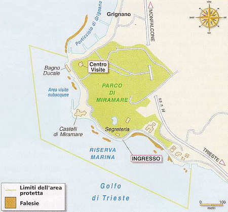 Mappa del Parco di Miramare