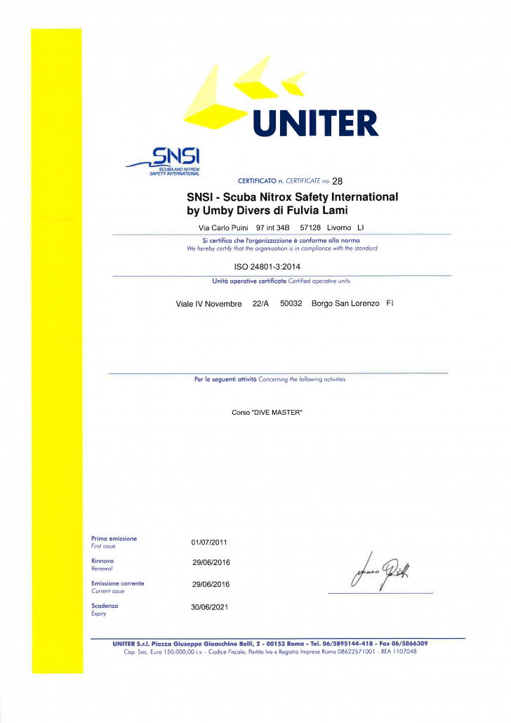 Divemaster ISO 24801-3:2014