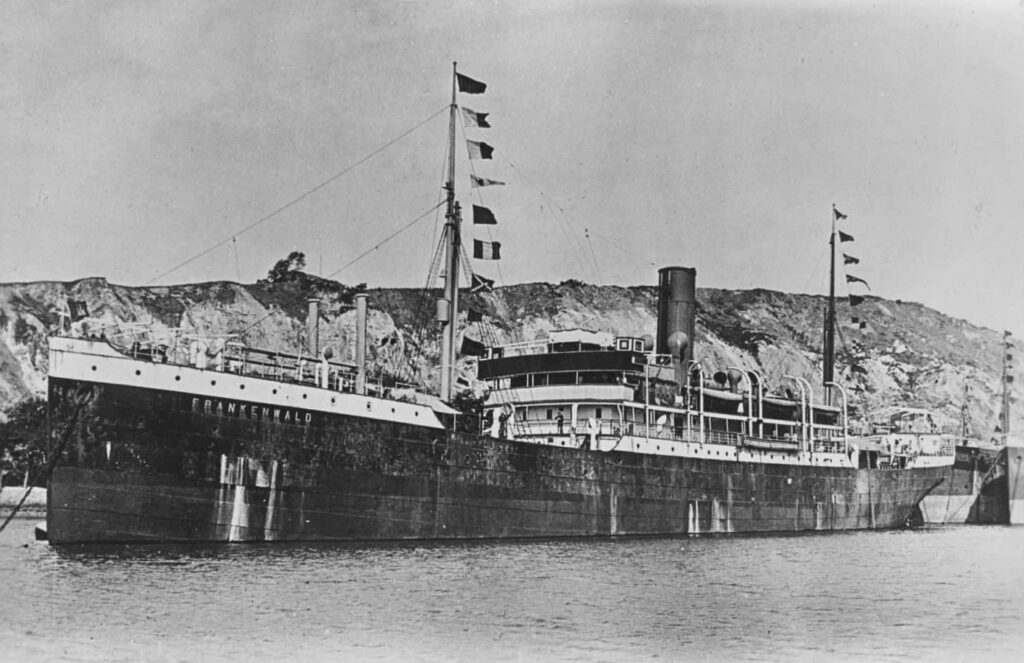 La SS Frankenwald prima dell'affondamento